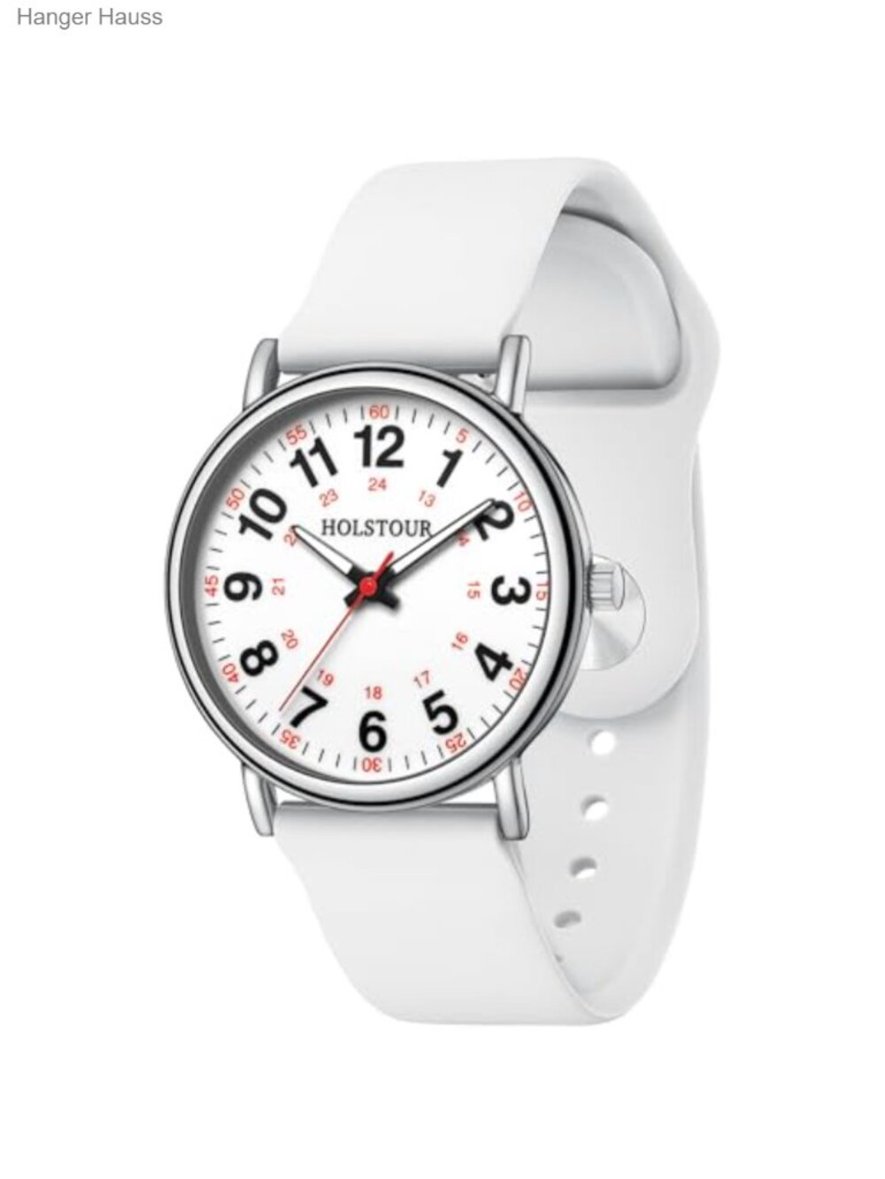 Nurse Watch with Easy to Read Military Time Silicone Band Water Resistant
